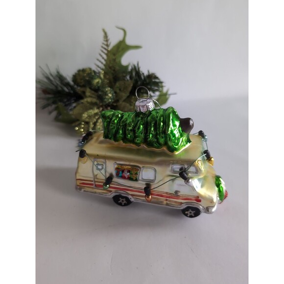 Camper RV Christmas Tree Ornament Camper Robert Stanley Blown Glass - Picture 2 of 5